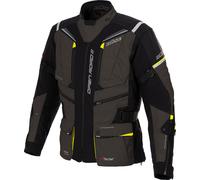 Büse Open Road III, giacca tessile impermeabile donna 42 male Grigio Scuro/Nero/Giallo Fluo