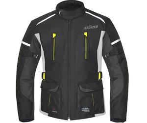 Büse Rider Giacca tessile moto impermeabile, nero-grigio-giallo, taglia S per maschi