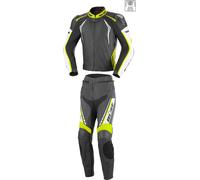 Büse Silverstone Pro Due pezzi signore vestito di cuoio, nero-bianco-giallo, taglia 44 per donne