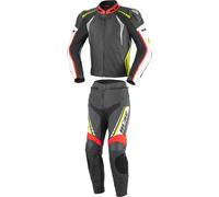 Büse Silverstone Pro Due pezzi signore vestito di cuoio, nero/bianco/rosso/giallo, Taglia 42