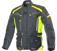 Büse Torino II Giacca tessile moto, nero/giallo neon, Taglia Short 32