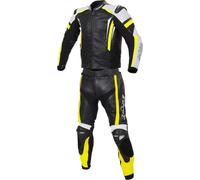 Büse Track Due pezzi da donna tuta in pelle della moto, nero/bianco/giallo, Taglia 36