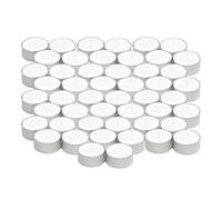 Bütic GmbH 50 lumini in stearina, colore bianco, Ø 38 mm, in custodia in alluminio, con combustione senza residui, durata 3 ore, a bassa fuliggine, inodore, in 100% materie prime rinnovabili pure