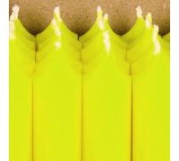 Bütic GmbH Candele al neon colorate, 180 mm x 22 mm, durata: 8 ore, inodore, a bassa fuliggine con combustione senza residui, colore: giallo neon, set da 4 pezzi