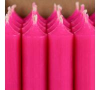 Bütic GmbH Candele al neon colorate, 180 mm x 22 mm, durata: 8 ore, inodore, a bassa fuliggine con combustione senza residui, colore: rosa neon, set da 4 pezzi