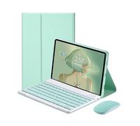 Bueuwe Custodia con Tastiera per iPad Mini 6a/7a Generazione da 8,3 Pollici, Mouse e Tastiera Magnetica Wireless Bluetooth Rimovibile, Sottile e Leggera con portapenne,Pale Green