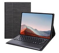Bueuwe Custodia con Tastiera per Microsoft Surface PRO 7 (2019/Surface PRO 6 (2018) / Surface PRO 5 (2017)/ Surface PRO 4 (2015) 12,3 Pollici, Tastiera Bluetooth Rimovibile,Black with touchpad