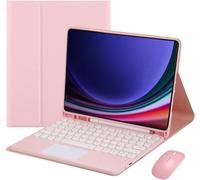 Bueuwe Custodia con Tastiera per Samsung Galaxy Tab S6 Lite 10.4" 2024/2022/2020 - Trackpad Multi-Touch, Custodia per Tablet Folio con Tastiera Wireless Rimovibile,Rosa