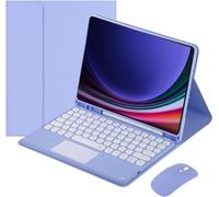 Bueuwe Custodia con Tastiera per Samsung Galaxy Tab S6 Lite 10.4" 2024/2022/2020 - Trackpad Multi-Touch, Custodia per Tablet Folio con Tastiera Wireless Rimovibile,Viola