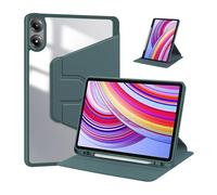 Bueuwe Custodia per Redmi Pad PRO 12,1" / Poco Pad 12,1", Cover Girevole,con Porta-Matita, Custodia Protettiva Girevole a 360 Gradi, con Funzione di riattivazione Automatica,Dark Green
