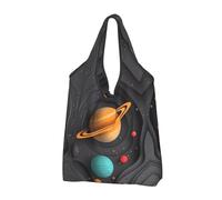 Buewutiry 2 sacchetti grandi da donna leggeri con sistema solare di carta riutilizzabili pieghevoli sacchetti della spesa per generi alimentari sacchetti di stoffa lavoro spiaggia viaggio con manici