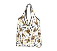 Buewutiry 3 borse grandi da donna, leggere, con pastore tedesco, n. 1008, riutilizzabili, per la spesa, per lavoro, spiaggia, viaggi, con manici