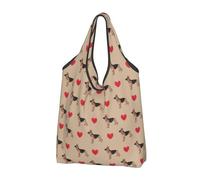 Buewutiry 3 borse grandi da donna, leggere, graziose, con pastore tedesco, riutilizzabili, pieghevoli, per la spesa, per lavoro, spiaggia, viaggi, con manici