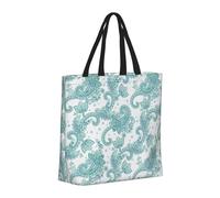 Buewutiry - Borsa a mano da donna grande riutilizzabile con cerniera, borsa da spiaggia da donna, borsa da spiaggia da donna, borsa da spiaggia da donna, borsa verde chiaro cashmere per mamma