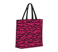 Buewutiry - Borsa a mano da donna grande riutilizzabile con cerniera, borsa da spiaggia da donna, nero, rosso, rosa, stampa zebra lucida, borsa per mamma, adatta per l'ospedale