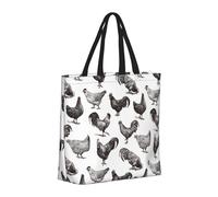 Buewutiry - Borsa a mano riutilizzabile con cerniera, borse da spiaggia da donna, borsa per schizzi di pollo, borsa per mamma, borsa per mamma, adatta per