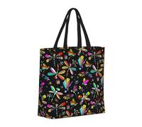 Buewutiry - Borsa a mano riutilizzabile con cerniera, borse da spiaggia da donna, design libellula No.9018, borsa per mamma, adatta per ospedale, spiaggia