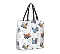 Buewutiry Borsa da donna con cerniera, borsa da spiaggia da donna, con motivo treni, ideale per ospedale, spiaggia, viaggi, shopping