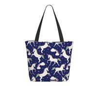 Buewutiry Borsa da viaggio da donna - Borsa a tracolla leggera con disegno cartone animato carino arcobaleno bianco cavallo bianco borsa a mano per infermiera borsa da spiaggia da donna
