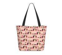 Buewutiry Borsa da viaggio da donna - Borsa leggera per il lavoro - Design bassotto e cucciolo No.1038 - Borsa a mano per infermiere spiaggia - Borsa grande alla moda da donna con