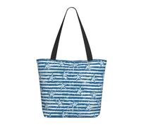 Buewutiry Borsa da viaggio da donna con motivo oceano leggero a righe borsa a tracolla per infermiere borsa da spiaggia da donna grande borsa alla moda da donna con cerniera