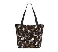 Buewutiry Borsa da viaggio da donna con motivo teschi pirati, borsa da infermiera da spiaggia, grande borsa da donna alla moda con cerniera