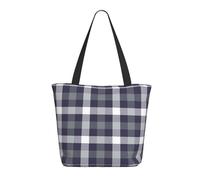 Buewutiry Borsa da viaggio da donna da lavoro leggera a righe grigio bianco a scacchi borsa a tracolla per infermiera borsa da spiaggia da donna grande borsa da donna alla moda con