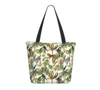 Buewutiry Borsa da viaggio da donna, da lavoro, leggera, con animali della giungla, borsa a tracolla da infermiera, borsa da spiaggia da donna, alla moda, grande, con cerniera