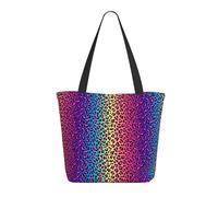 Buewutiry Borsa da viaggio da donna, da lavoro, leggera, con motivo leopardato, fluo, arcobaleno, sfumato, borsa a tracolla da infermiera, borsa da spiaggia da donna, alla moda, grande, con cerniera