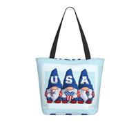 Buewutiry Borsa da viaggio da donna, da lavoro, leggera, con simpatici gnomi negli Stati Uniti, borsa a tracolla da infermiera, borsa da spiaggia da donna, alla moda, grande, con cerniera