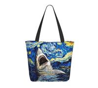 Buewutiry Borsa da viaggio da donna, da lavoro, leggera, vintage, con cielo stellato, squalo, borsa a tracolla, borsa da infermiera, borsa da spiaggia da donna, alla moda, grande, con cerniera