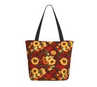 Buewutiry Borsa da viaggio da donna di lavoro leggera a scacchi girasole borsa a tracolla per infermiera borsa da spiaggia donna grande moda borsa da donna con cerniera
