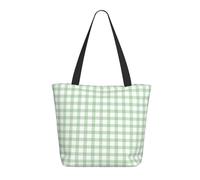 Buewutiry Borsa da viaggio da donna leggera a scacchi verde chiaro a scacchi borsa a tracolla per infermiera borsa da spiaggia da donna grande borsa da donna alla moda con