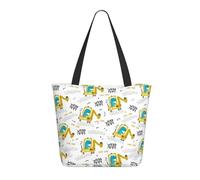 Buewutiry Borsa da viaggio da donna leggera con disegno di dinosauro in escavatore borsa a tracolla per infermiere borsa da spiaggia da donna grande borsa da donna alla moda con