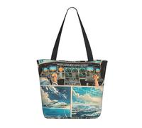 Buewutiry Borsa da viaggio da donna leggera con illustrazione di cabina aerea borsa a tracolla borsa da infermiera borsa da spiaggia da donna grande borsa alla moda da donna con