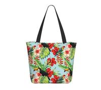 Buewutiry Borsa da viaggio da donna - Leggero e carino tucano pappagallo fiori foglie borsa a tracolla per infermiere borsa da spiaggia da donna grande borsa alla moda