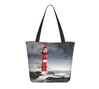 Buewutiry Borsa da viaggio da donna per lavoro leggera 3D con faro da surf borsa a tracolla per infermiere borse da spiaggia da donna grande borsa alla moda da donna con