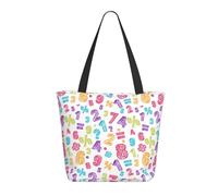 Buewutiry Borsa da viaggio donna borsa a tracolla leggera per matematica colorata borsa a mano per infermiere spiaggia borsa grande moda donna con cerniera