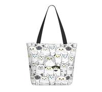 Buewutiry Borsa da viaggio donna da lavoro leggera classica bella borsa a tracolla con disegno gatto cartone animato borsa da infermiera borsa da spiaggia donna grande moda per
