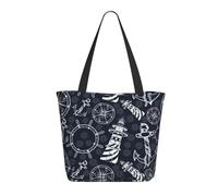 Buewutiry Borsa da viaggio donna da lavoro leggera con ancora e faro, borsa a tracolla per infermiere borse da spiaggia da donna grande borsa alla moda da donna con cerniera