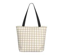 Buewutiry Borsa da viaggio donna da lavoro leggera twill bianco beige a quadri borsa a tracolla per infermiera borsa da spiaggia donna grande moda borsa da donna con cerniera