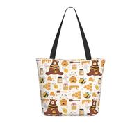 Buewutiry Borsa da viaggio per le donne per il lavoro leggera bella vaso di miele alveare orso borsa a tracolla borsa da infermiera borse da spiaggia donna grande borsa da donna alla moda con