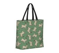 Buewutiry - Borsa grande da donna - Borsa a mano riutilizzabile con cerniera, borsa da spiaggia da donna, borsa classica carina verde capra per mamma, adatta per ospedale, spiaggia