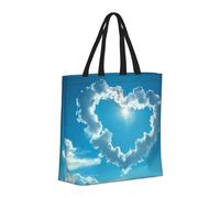 Buewutiry - Borsa grande da donna - Borsa a mano riutilizzabile con cerniera, borsa da spiaggia da donna, borsa a cuore per mamma, adatta per ospedale, spiaggia, viaggi