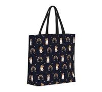 Buewutiry - Borsa grande da donna - Borsa a mano riutilizzabile con cerniera, borsa da spiaggia da donna, borsa classica carino cane Corgi divertente per la mamma, adatta per l'ospedale,