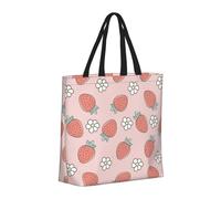 Buewutiry - Borsa grande da donna - Borsa a mano riutilizzabile con cerniera, borsa da spiaggia da donna, borsa mummia di fiori di fragola morbida per la mamma, adatta per l'ospedale,