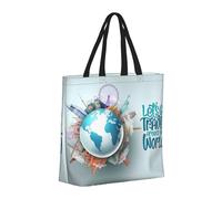 Buewutiry - Borsa grande da donna - Borsa a mano riutilizzabile con cerniera, borse da spiaggia da donna, viaggeremo in tutto il mondo, borsa mamma per mamma, adatta per l'ospedale