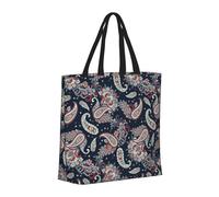 Buewutiry - Borsa grande da donna - Borsa a mano riutilizzabile con cerniera, borse da spiaggia da donna, motivo cachemire n. 9070, borsa per mamma, adatta per ospedale, spiaggia,