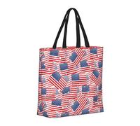 Buewutiry - Borsa grande da donna - Borsa a mano riutilizzabile con cerniera, borse da spiaggia da donna, bandiera americana, borsa per mamma, adatta per ospedale, spiaggia,