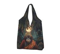 Buewutiry - Borsa grande da donna - Borse per generi alimentari leggere e riutilizzabili a forma di foglia di banana a forma di gorilla, borse per la spesa in tessuto, borse da lavoro, spiaggia,